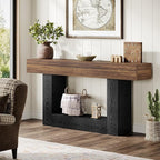Tribesigns 63" Console Table, Farmhouse 2-Tier Entryway Table - Image 3