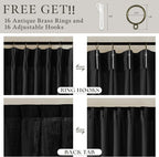 Black Linen Pleat Light Filtering Memory Shape Train Curtains 84 Inch Long | - Image 5