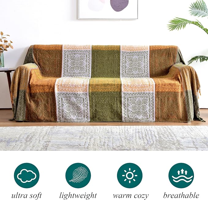 Boho Throw Blanket, Bohemian Tassels Throw Blankets - Image 5