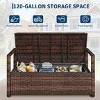 GarveeLife Wicker Storage Bench, Outdoor Rattan Stool - Image 4