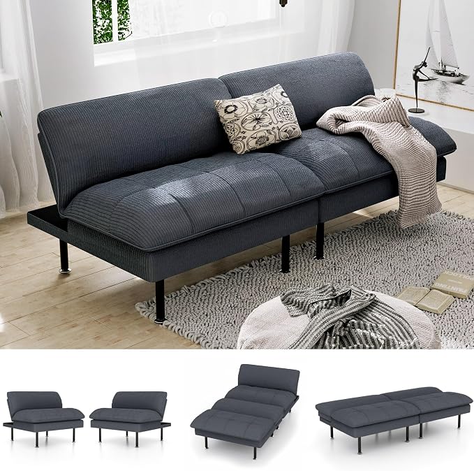 Ribilake 70" Futon Sofa Bed, 4 in 1 Multi-Function Couch Sleeper by RIBILAKE