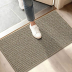 BEQHAUSE Dirt Trapper Door Mat 17" x 30", Non-Slip Doormats, Light Beige | by BEQHAUSE