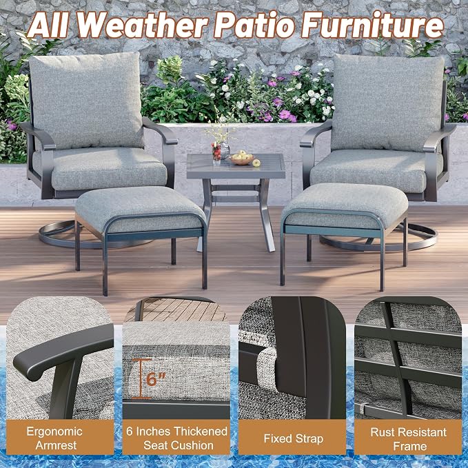 HOMREST Outdoor Swivel Rocker Patio Chairs - Image 5