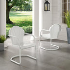 Crosley Furniture Tulip 2-Piece Outdoor Chair Set, Retro Metal Patio Chairs - Image 2