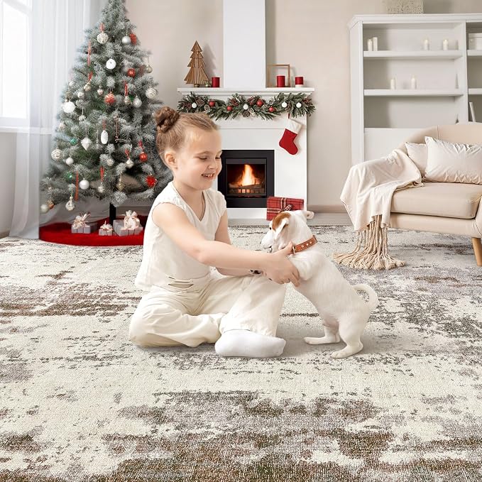 UERMEI Area Rug Living Room Rugs-Washable Neutral Modern Abstract Soft Thin - Image 6