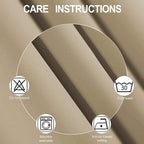 Beige Blackout Curtains 34 x 84 Inch Length/Set of 2 Curtain Panels/Thermal - Image 4