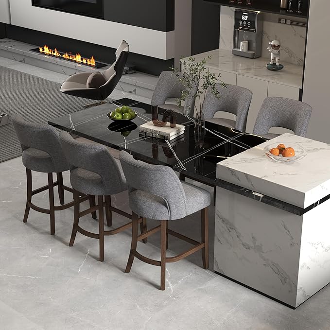 VKNOW Bar Stools Set of 6, Modern Counter Stools by VKNOW