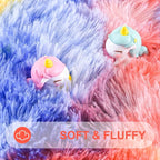 5x7 Tie-Dyed Blue Red Yellow Fluffy Soft Area Rug Non-Slip - Image 4