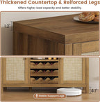 Rattan Wine Bar Cabinet, Boho Rattan Home Bar - Image 5