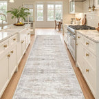 2'6 x 10' Runner Rug Non Slip, Washable Kitchen Rugs, Taupe | 10 ft Runner Rug - Image 4