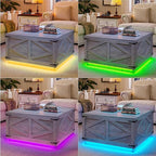 Jocoevol Farmhouse Lift Top Coffee Table, Square Wood Center Table - Image 3