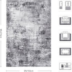 Living Room Rug 6x9, Abstract Modern Ultra Soft Washable Rug, Non Slip Carpet - Image 2
