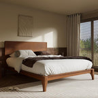 Merax Full Size Bamboo Platform Bed, Mid-Century Modern Bed Frame - Image 3