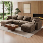 WorthFurni 140” Oversized Cloud Sectional Couches by WorthFurni