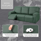 ULTICOR 8-Pieces Recliner Sofa Covers, Yarn Dyed Stretch Reclining Couch Covers - Image 3