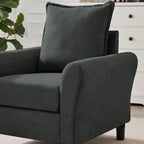 Mid-Century Accent Chairs Set of 2, Modern Linen Fabric Armchair - Image 6