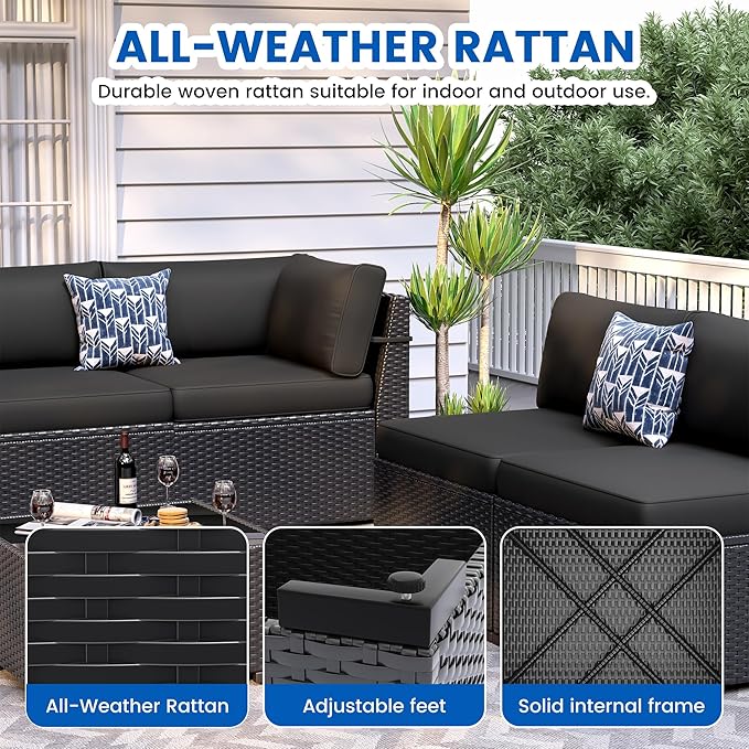 Patio Furniture Sets, 7-Piece Outdoor Patio Furniture - Image 4