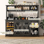 63"Wide 58"H Farmhouse Coffee Bar Cabinet - Image 6