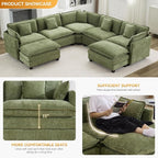 113'' V Shaped Cloud Sectional Sofa, Oversized Deep Seat Couches - Image 3