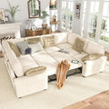Hanherry Sectional Couch with Pull Out Sofa Bed, Chenille Sleeper Sofa with 2 by Hanherry