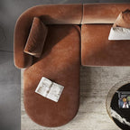 Acanva Luxury Modern Tight Curved Back Velvet Sofa, Minimalist Style Comfy Couch - Image 9