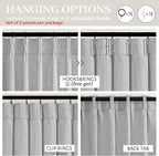 Linen Textured Sheer Light Grey Curtains 102 Inches Long - Image 6