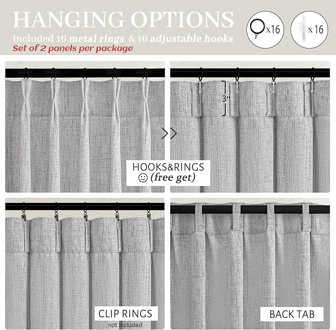 Light Grey Extra Long Floor to Ceiling Sheer Linen Curtains 108 Inches Long - Image 6
