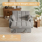 Auvsoce 65'' Chaise Lounge Chair Indoor, 3-in-1 Convertible Sofa Bed - Image 2