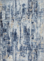 4x6 Area Rugs for Living Room: Washable Abstract Blue Gold Badroom Carpet | - Image 7