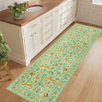 DUKINO 2.6x8 Rug for Hallway, Washable Kitchen Rugs Non Slip, Light Green | Low - Image 3