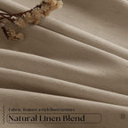 Light Brown Pleated Linen Blackout Curtains 102 Inches Long - Image 5