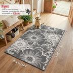 Findosom Washable Area Rug 3x5, Non Slip High-Low Textured Floral Rugs - Image 2