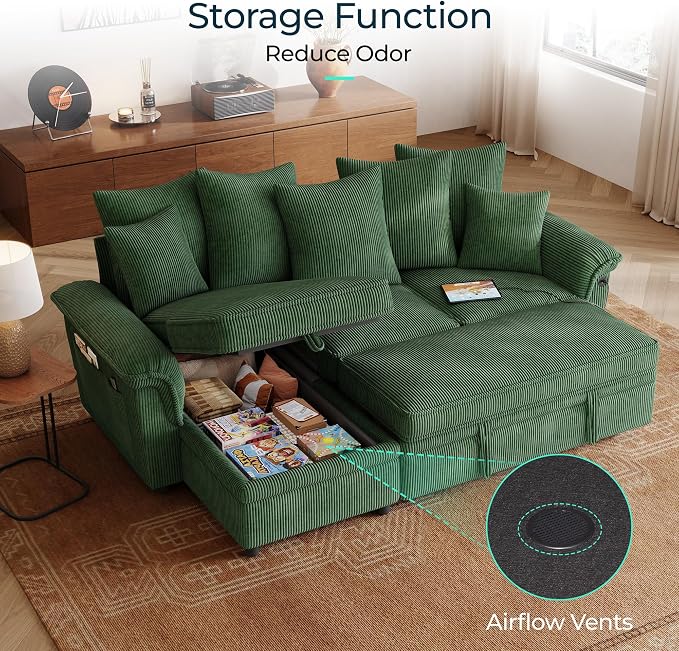 LINSY HOME 90.5'' Sectional Sleeper Sofa - Image 7