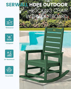SERWALL Outdoor Rocking Chair, Oversized Rocking Chair - Image 4