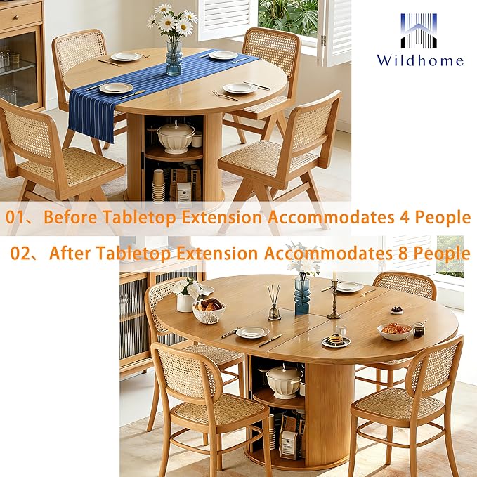 Wildhome Extendable Round Dining Table - Image 3