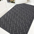 OLANLY Front Door Mat Outside 59x34, All-Season Absorbent Rubber Doormat | Grey by OLANLY