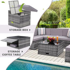 KROFEM 8-Piece Patio Furniture Set, Outdoor Wicker Rattan Sectional - Image 4