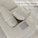 152'' Modern Boneless Couch, Oversized 2-in-1 Modular Sectional Sofa Bed - Image 4