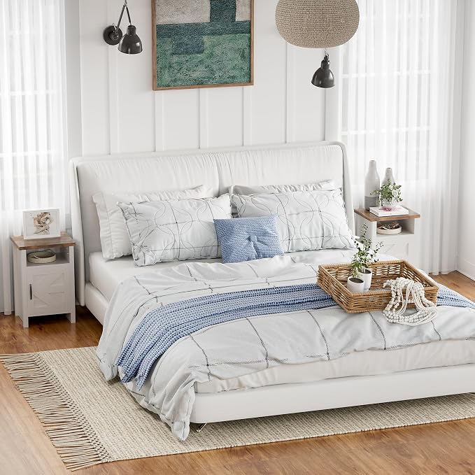 YESHOMY Farmhouse Modern Nightstand - Image 6