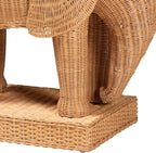 Bali & pari Elissa Bohemian Light Honey Rattan Elephant End Table - Image 7