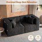 MONVANE 75" Loveseat Sofa, Comfy Chenille Cloud Couch - Image 3