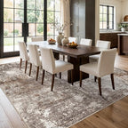9x9 Square Living Room Area Rug Washable Non-Slip, Soft Modern Neutral Carpet - Image 4