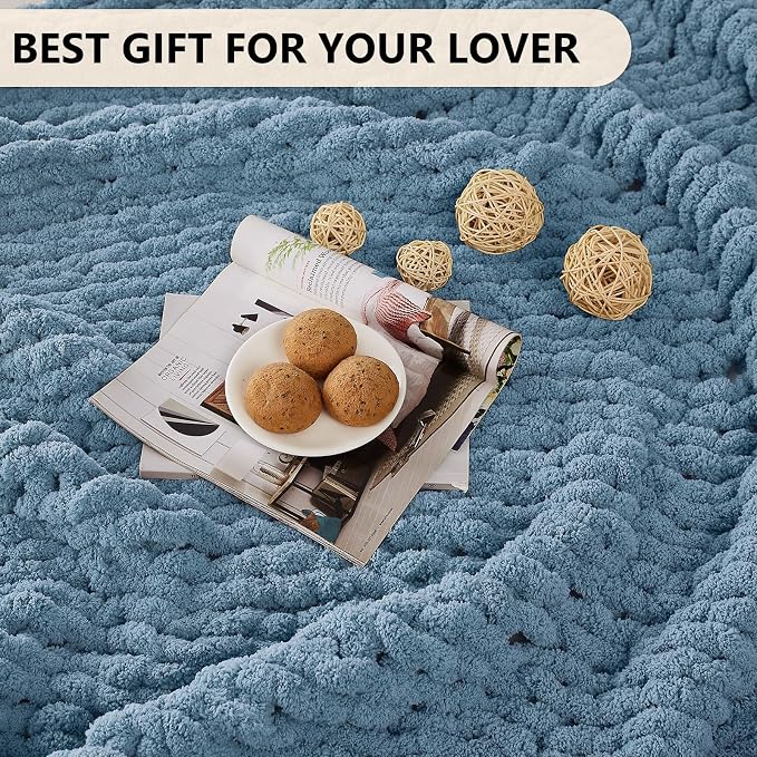 L'AGRATY Chunky Knit Throw Blanket - Image 7
