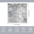 Square Area Rug 6x6 Washable – Non Slip Modern Abstract - Image 2