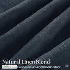 Navy Indigo Linen Pinch Pleated Curtains 102 Inches Long 2 Panels | Pinch - Image 3