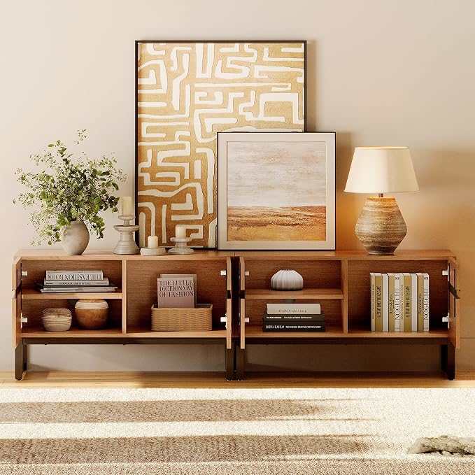 WAMPAT Modern TV Stand for 50-75 Inch TVs, Wood Entertainment Center - Image 4