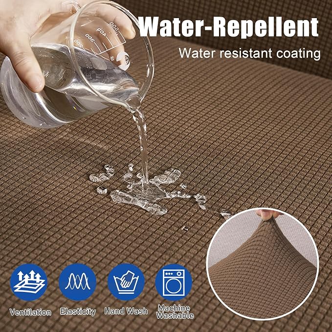 Water Repellent L Shaped Couch Covers 3 Pieces Sofa Seat Cushion Slipcovers - Image 4