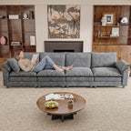 JUMMICO 159" Modular Sectional Chenille Couches Linear Sofa - Image 4