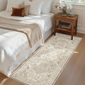 Madane Hallway Runner Rug 2x5 Washable Entry Rugs Non-Slip, Ivory/Brown | by Madane