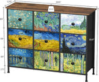 EXOTICA Van Gogh 9 Drawers Dresser Wide TV Stand Colorful Dressers & Chest of - Image 2